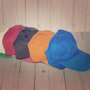 100% cotton acid washed backless curly caps